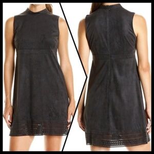 Jessica Simpson Faux Suede Mini Cocktail Dress Sleeveless